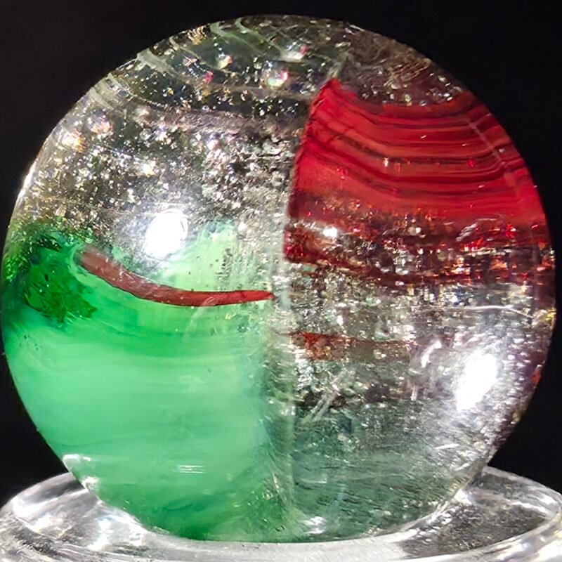 Akro Oxblood Patch on Clear Base .72 Gem Mint 9.8