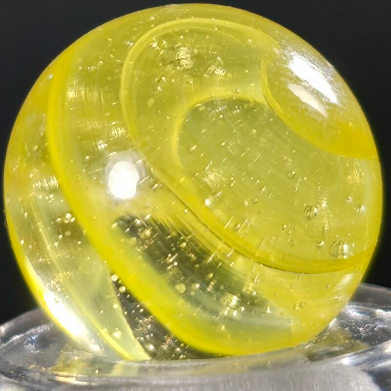 Akro Yellow Snake W/ Ghostly Ribbon. .62 Gem Mint 9.9