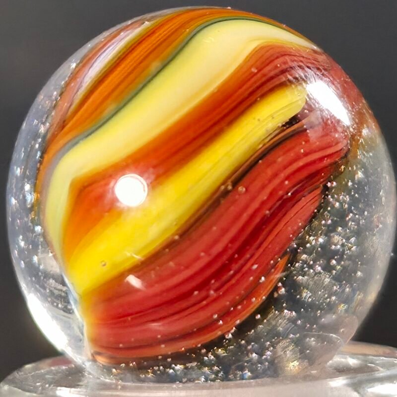 Akro Agate Sparkler .73 W/ Thick Oxblood Gem Mint 9.9