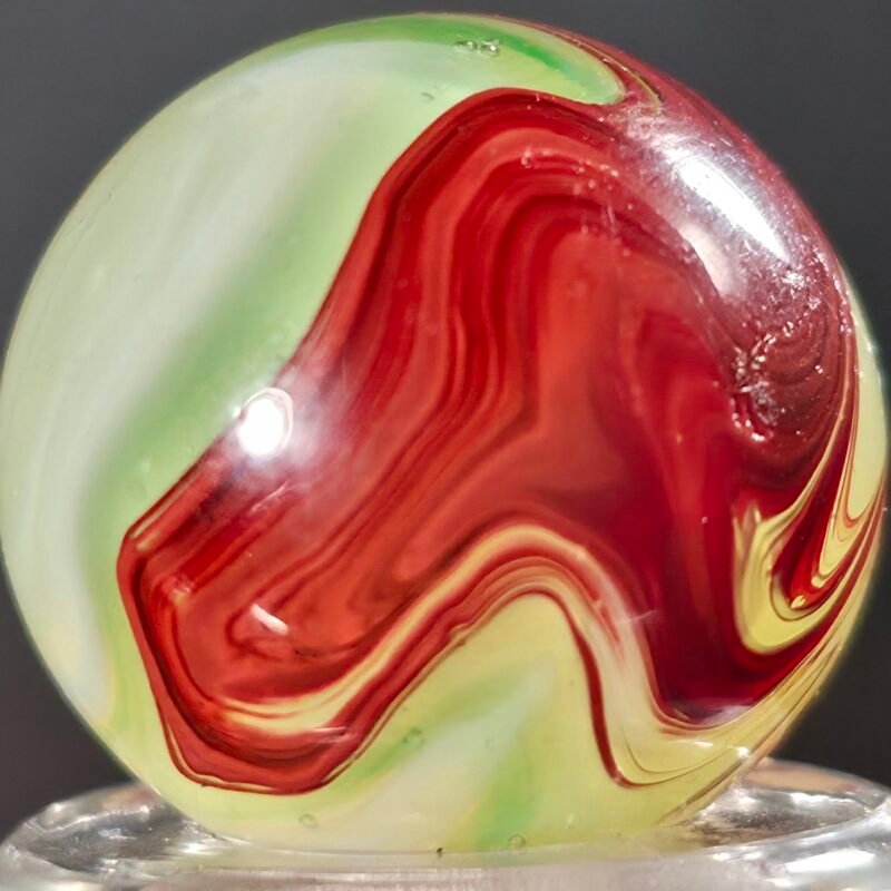 Akro VHTF Lemonade W/ Green Oxblood .74in Mint(-) 9.4