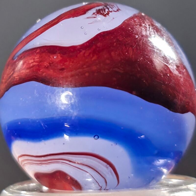 Akro Cobalt Blue Oxblood Rare "UV" .76 Mint 9.6