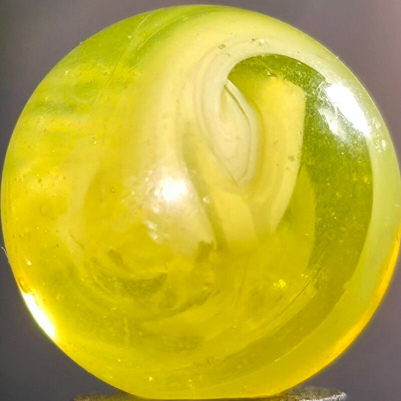 Christensen Hand Gathered UV Yellow Slag .70 Mint