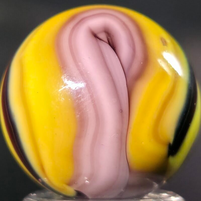 Marble King Bumble Bee Boulder  W/ Pattern For Days! 1in Mint 9.7